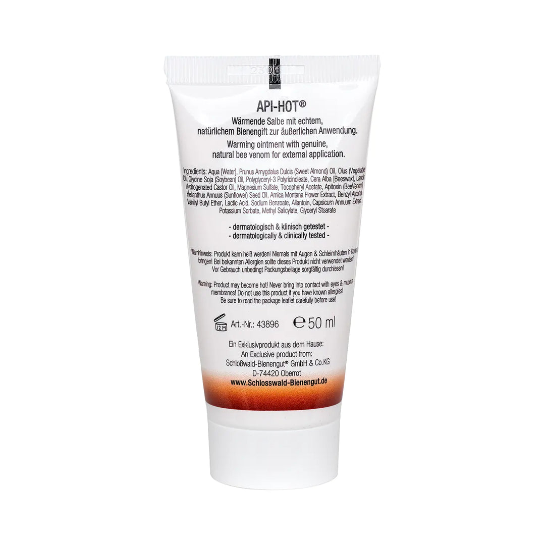 Rückseite API-HOT® wärmende Bienengift-Salbe 50 ml