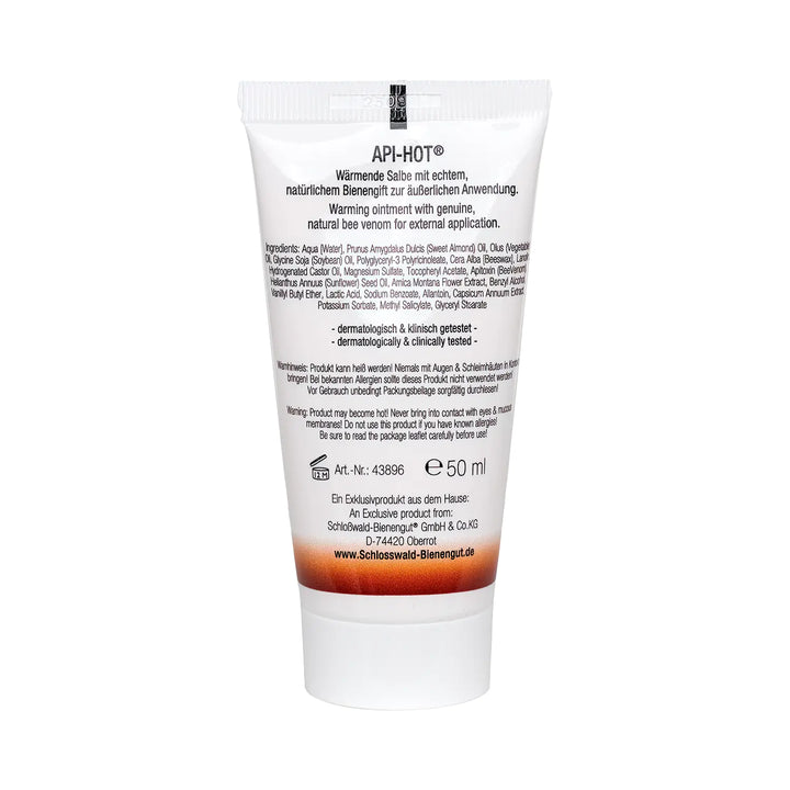 Rückseite API-HOT® wärmende Bienengift-Salbe 50 ml