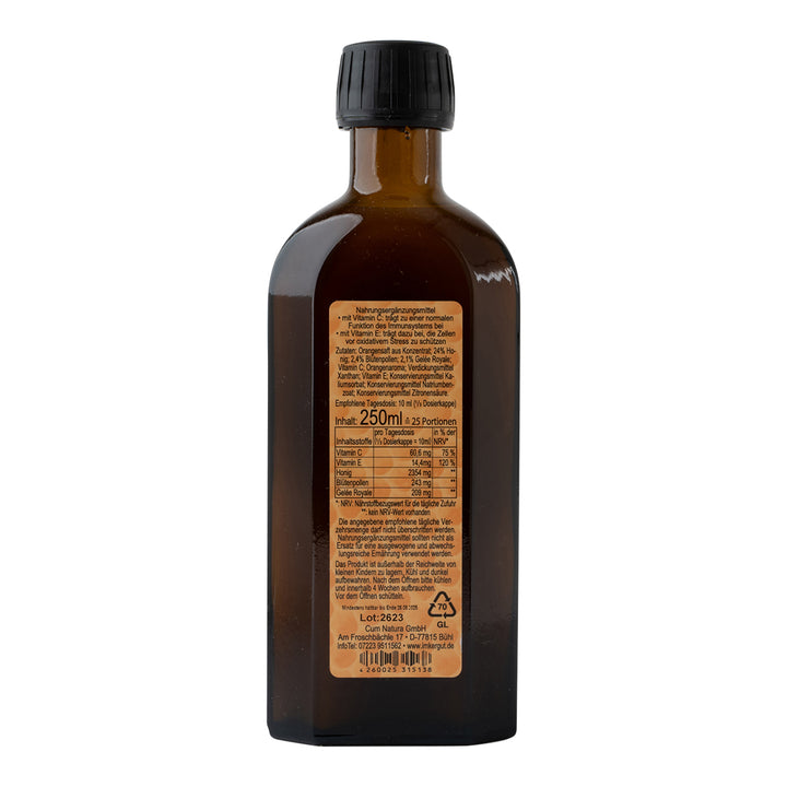 Rückseite Gelee Royal Trink Kur 250 ml Imkerzauber