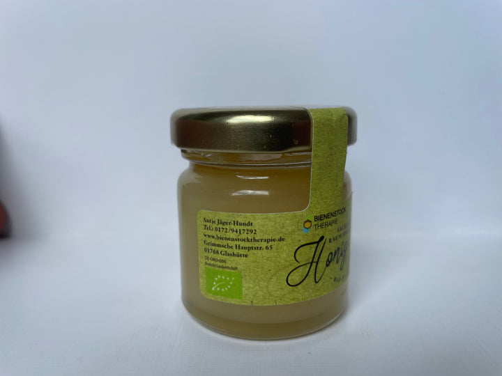 Seitenansicht Bio Honig Probierglas / Miniglas
