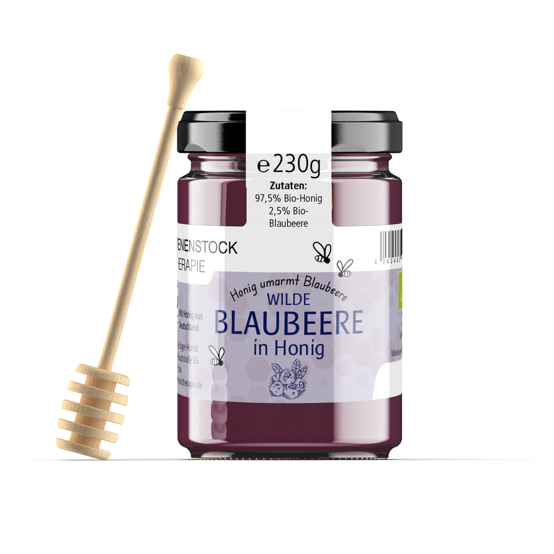 Glas wilde Blaubeere in Bio Honig aus Deutschland