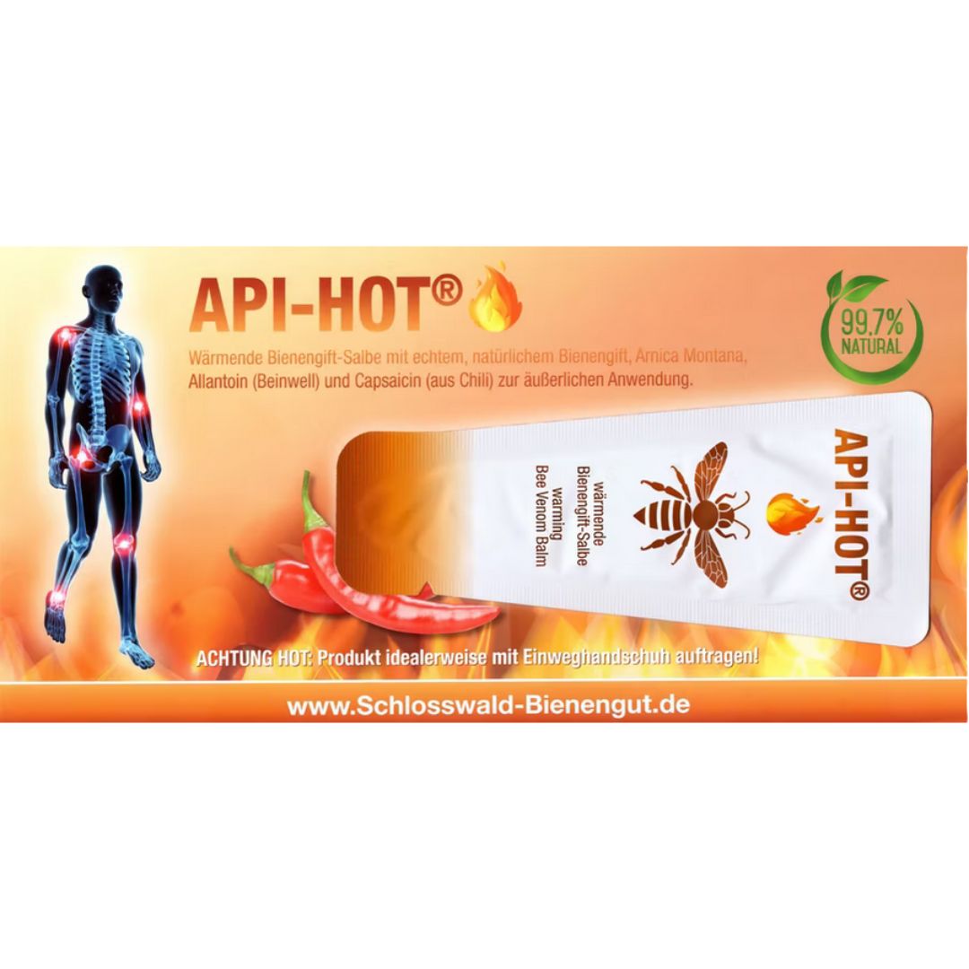 API-HOT® wärmende Bienengift-Salbe Probe – Gratisprobe der wärmenden Bienengift-Salbe von Schlosswald