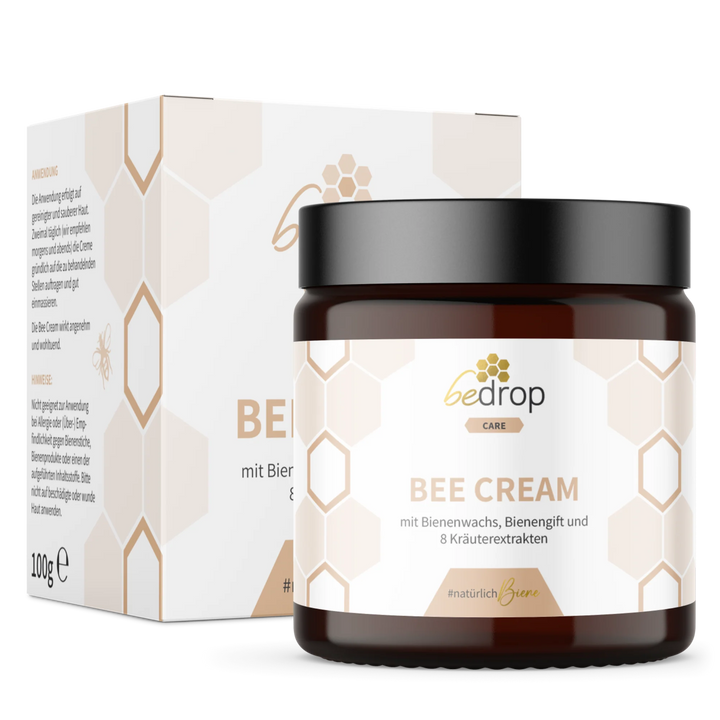 Bienengiftcreme von bedrop mit Bienenwachs, Bienengift und Kräuterextrakten