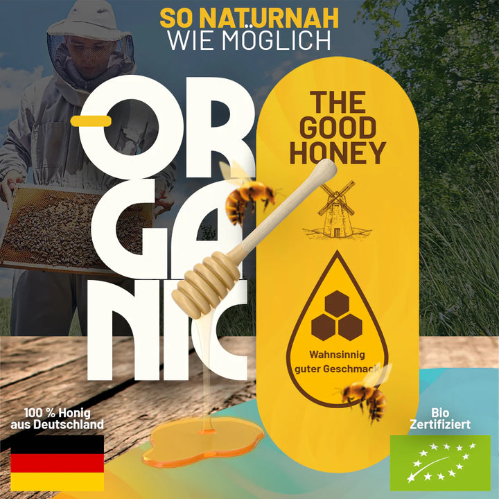 Bio Wabenhonig Frühlingshonig – 100 % Honig aus Deutschland, Bio-zertifiziert