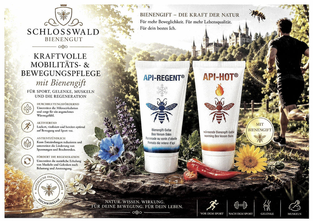 Api Bienengift Salben Set mit den Bienengift-Salben API-REGENT und API-HOT von Schlosswald