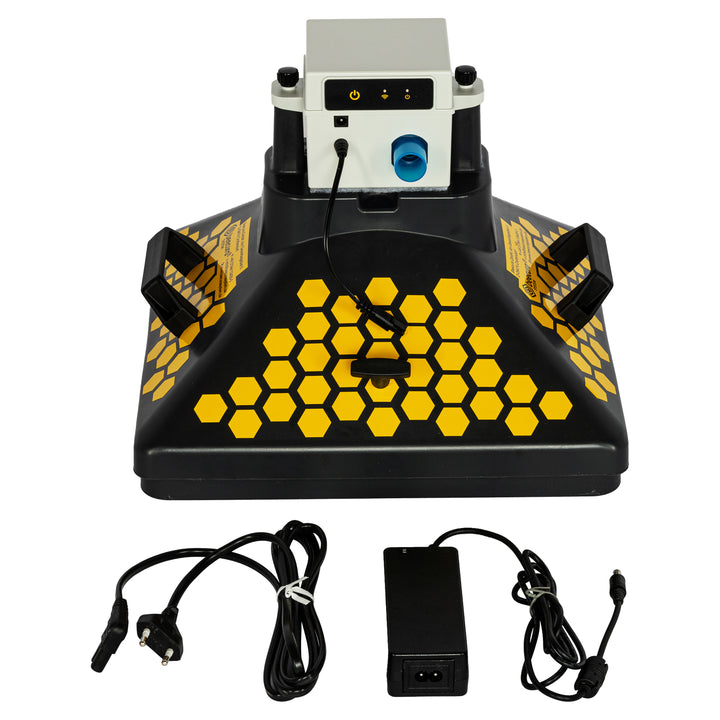 beecura® SYSTEM Inhalator schwarz mit Wabendesign – Propolis-Inhalator mit Netz und Kabel
