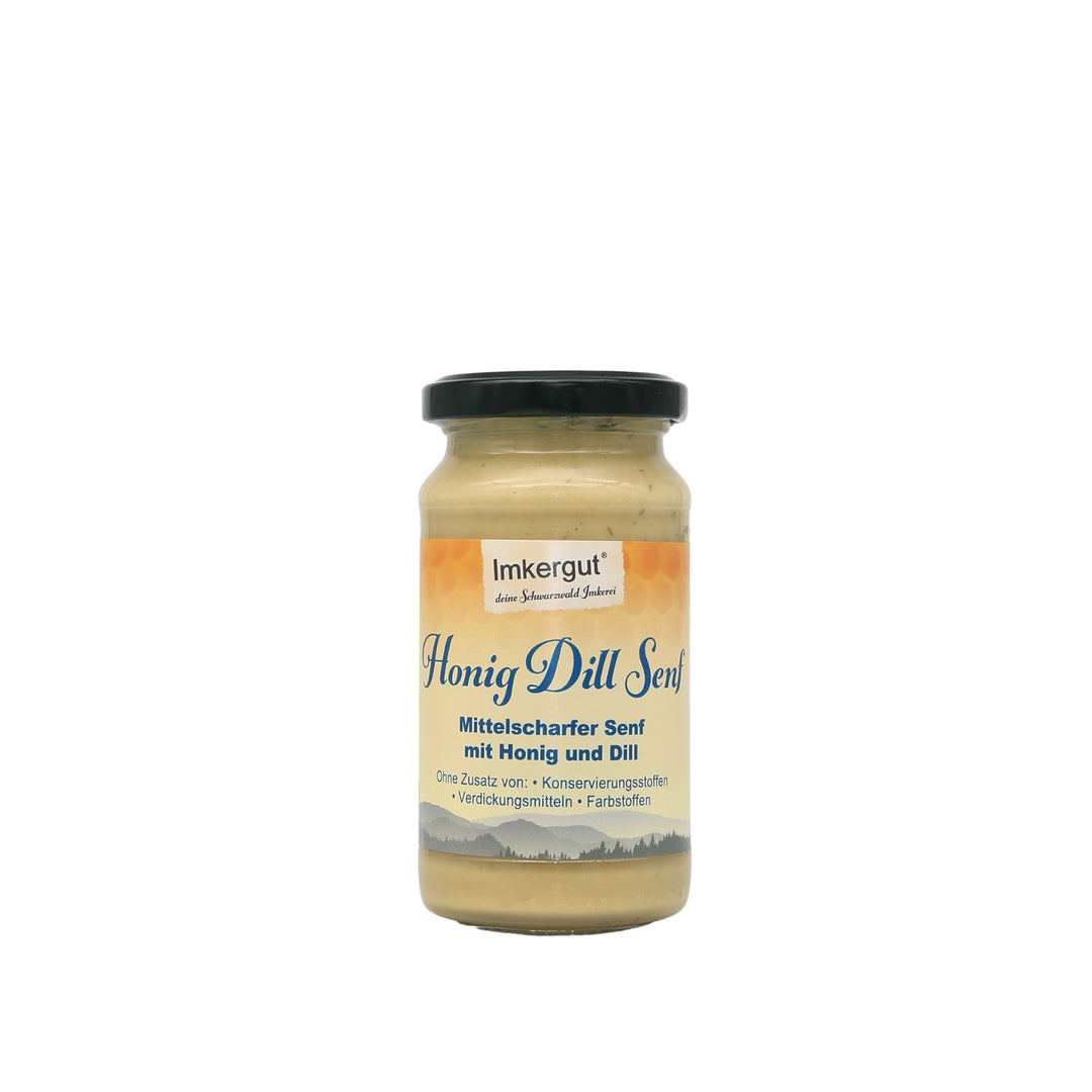 Honig Senf mit Dill 200 g – aromatischer Honigsenf mit frischem Dill aus der Imkerei 