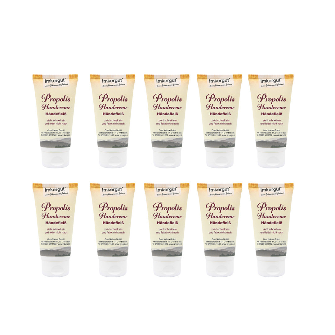 Imkergut Propolis Handcreme Händefleiß 75 ml im 10er-Set – Großpackung für intensive Handpflege mit Propolis