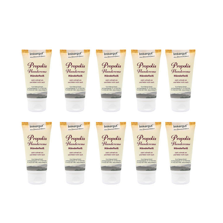 Imkergut Propolis Handcreme Händefleiß 75 ml im 10er-Set – Großpackung für intensive Handpflege mit Propolis