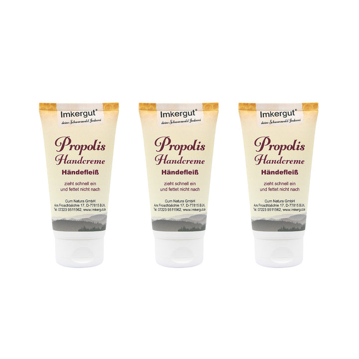 Imkergut Propolis Handcreme Händefleiß 75 ml im 3er-Set – Vorteilspack natürliche Handpflege