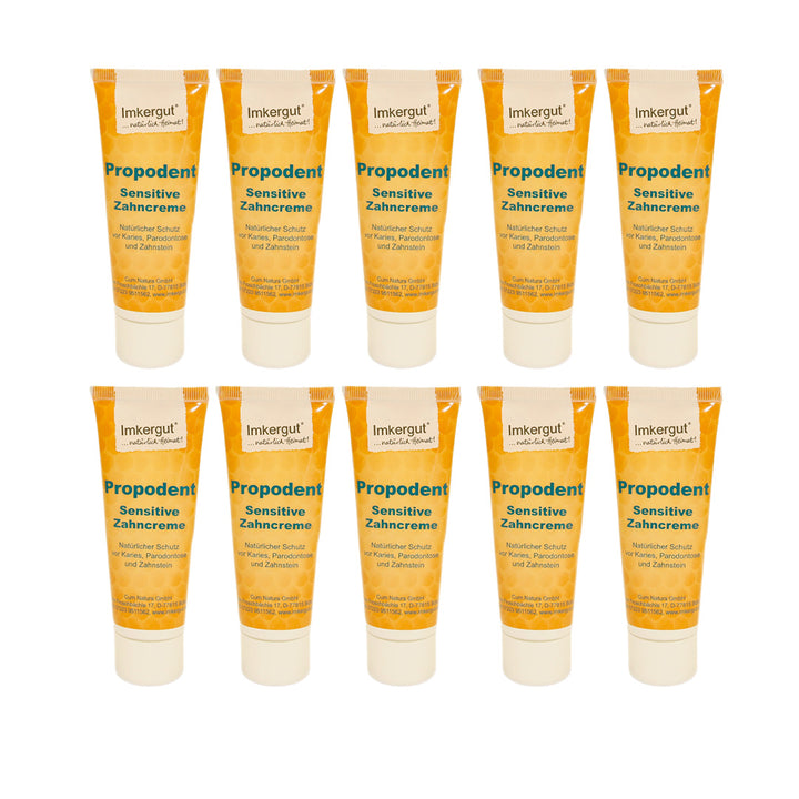 Propodent Zahncreme mit Propolis 75 ml im 10er-Set – Großpackung natürliche Zahnpflege 