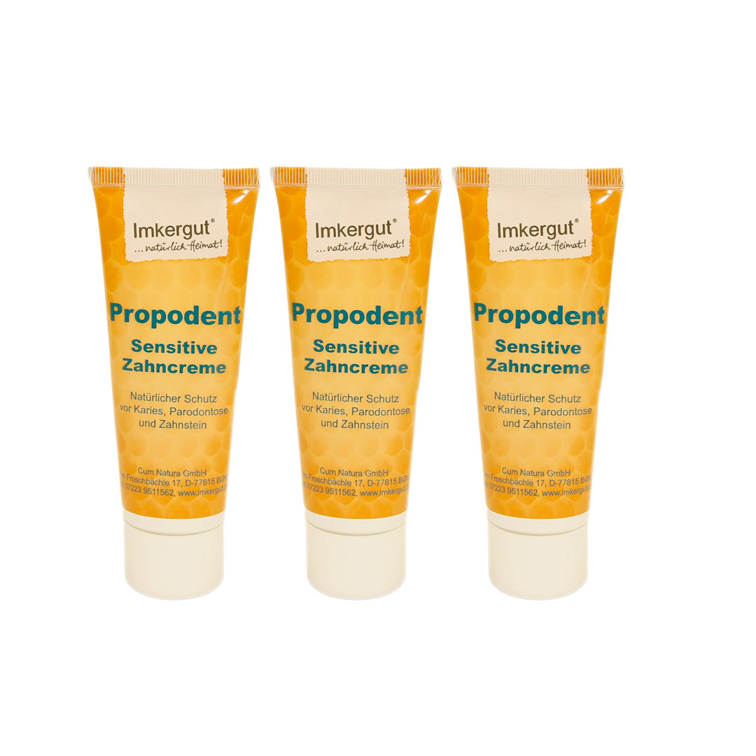 Propodent Zahncreme mit Propolis 75 ml im 3er-Set – Vorteilspack natürliche Zahnpflege 