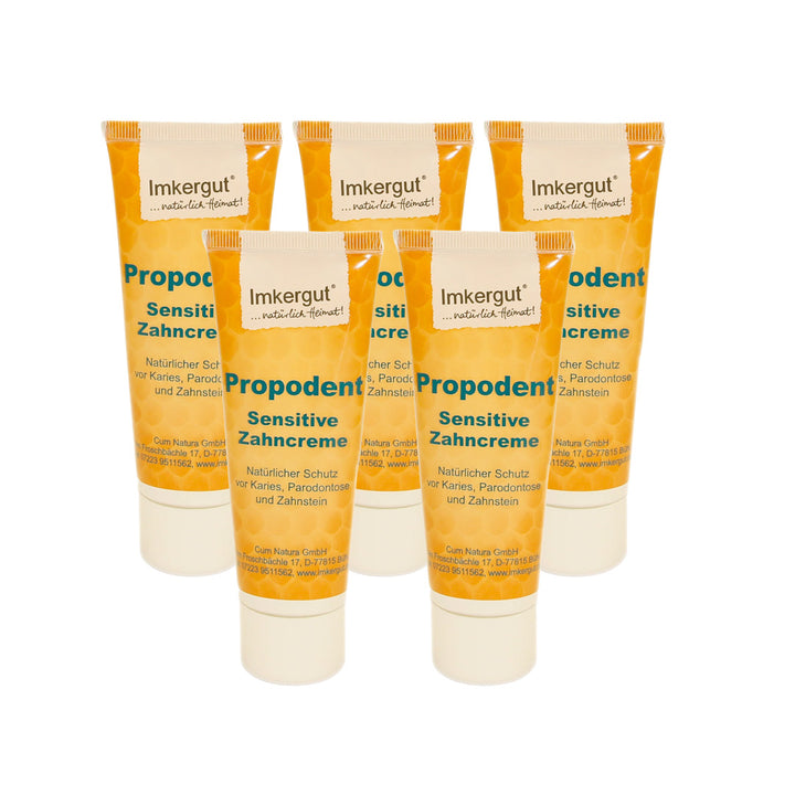 Propodent Zahncreme mit Propolis 75 ml im 5er-Set – Sparset natürliche Zahnpflege 