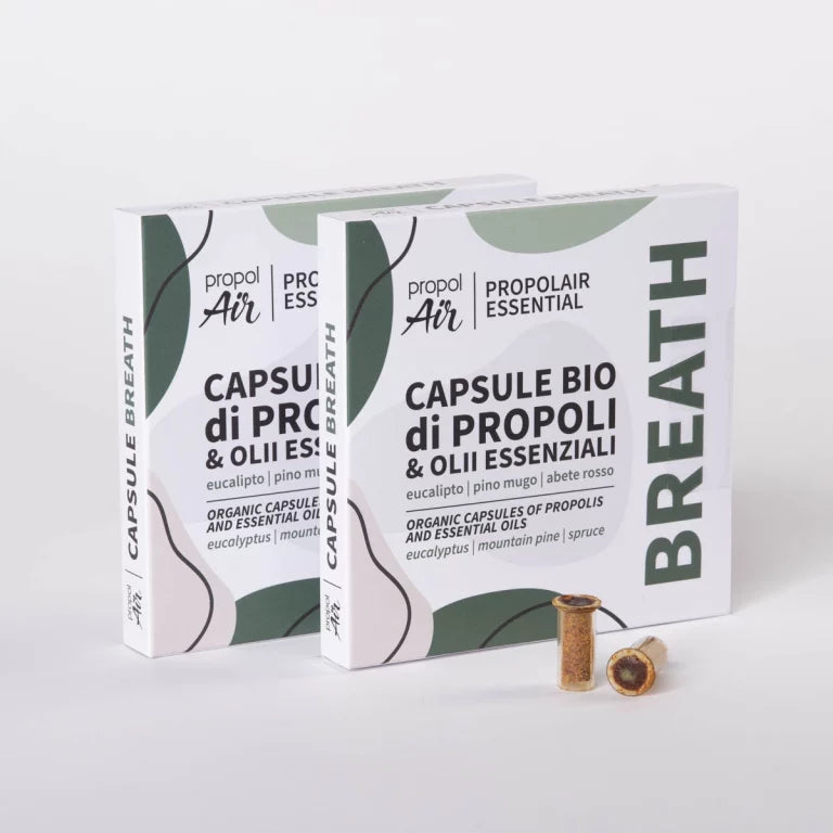 Propolis Verdampferkapseln BREATH BIO, 5 Stück mit Bio-Propolis, Eukalyptus und Fichte