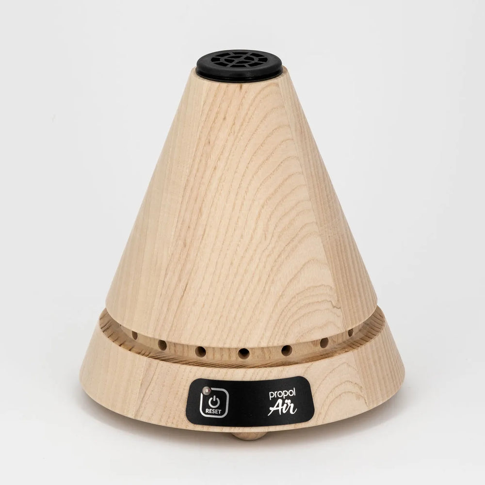 Propolisverdampfer Cone 1 aus Holz in Hell, Detailansicht des Sockels
