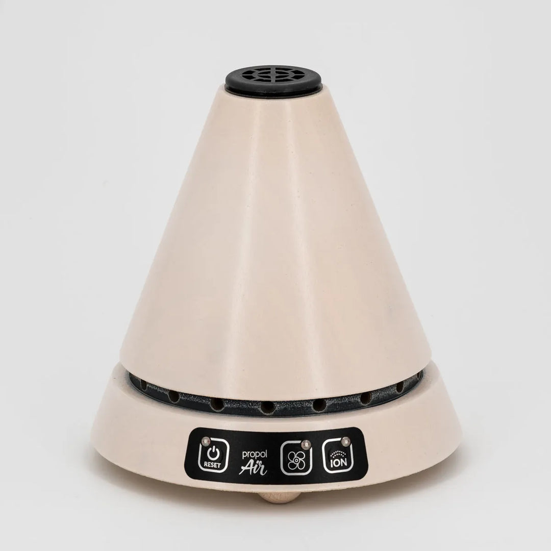 Propolisverdampfer Cone 3 aus Holz in Weiß mit Ionisator und Ventilator